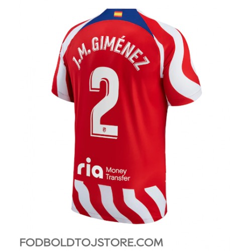 Atletico Madrid Jose Gimenez #2 Hjemmebanetrøje 2022-23 Kortærmet